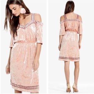 Lucky Brand Crushed Velvet Cold Shoulder Dress